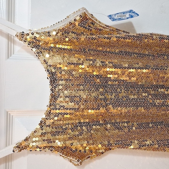 Intimately Free People Gold Sequin Holiday Dress SZ.XS-TP ✨ - Picture 3 of 16